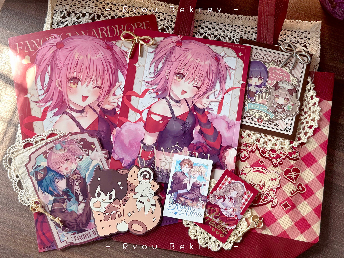 Shugo Chara Doujinshi《Fanciful Wardrobe》illustration book Full set with goods