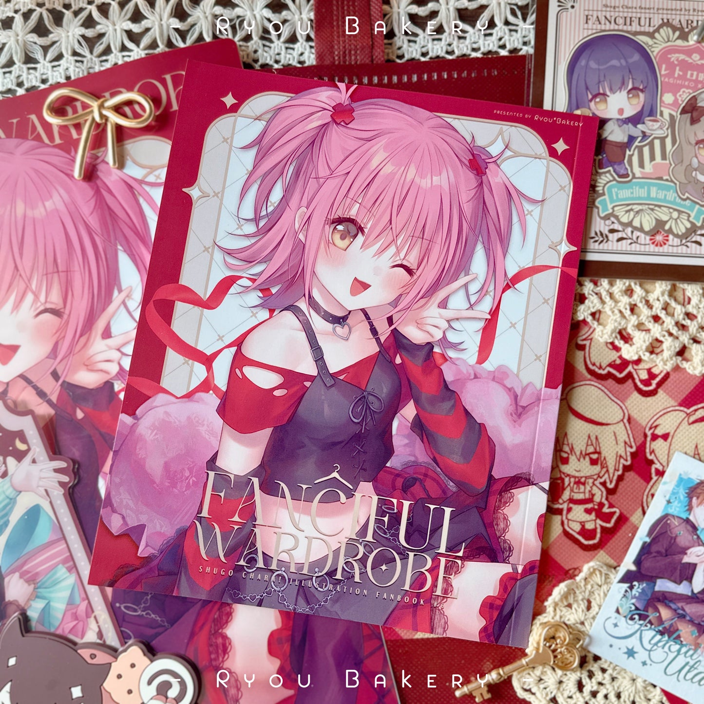 Shugo Chara Doujinshi《Fanciful Wardrobe》illustration book Full set with goods