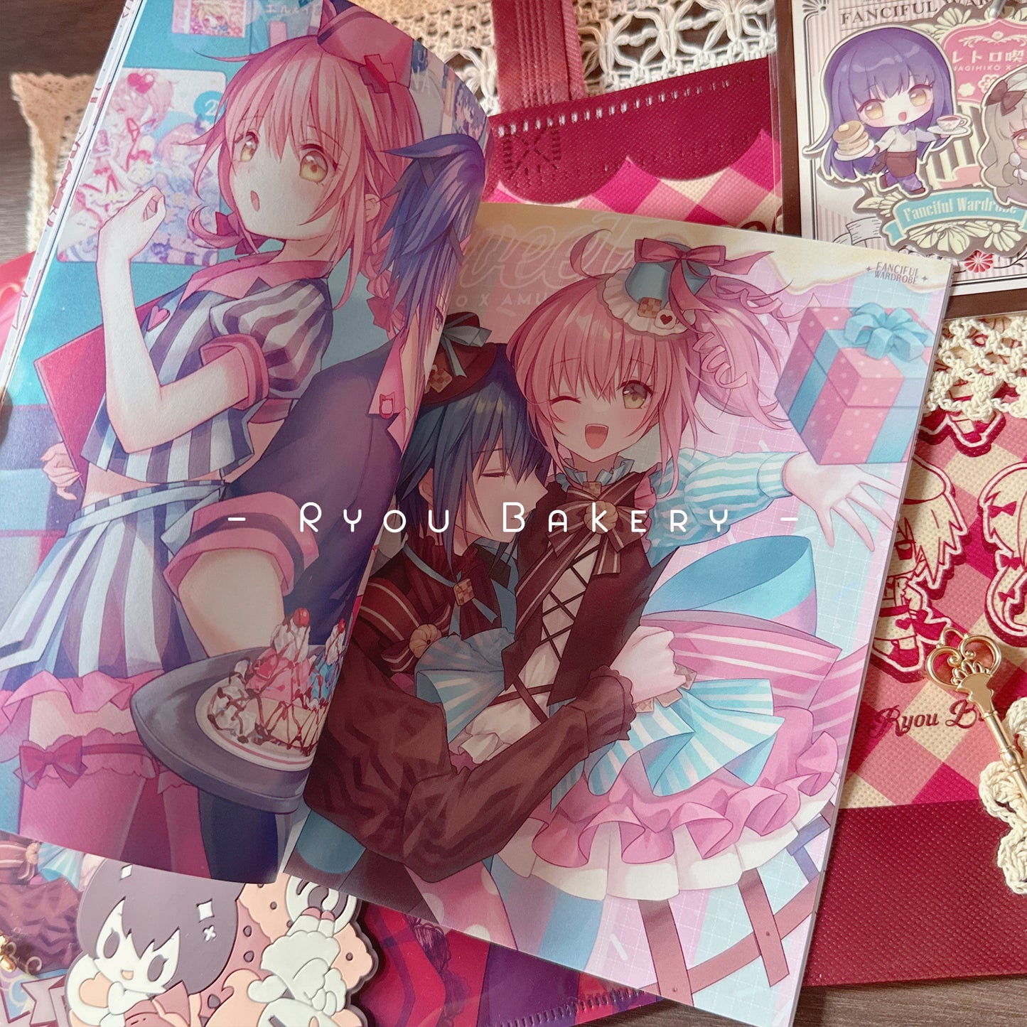 Shugo Chara Doujinshi《Fanciful Wardrobe》illustration book Full set with goods