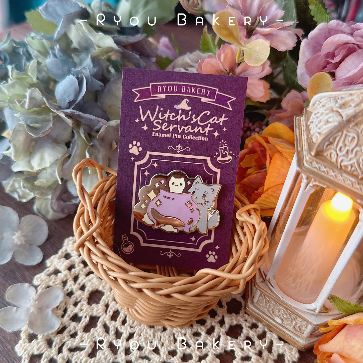 Witch's Cat Servant Enamel Pin - Pot Cat
