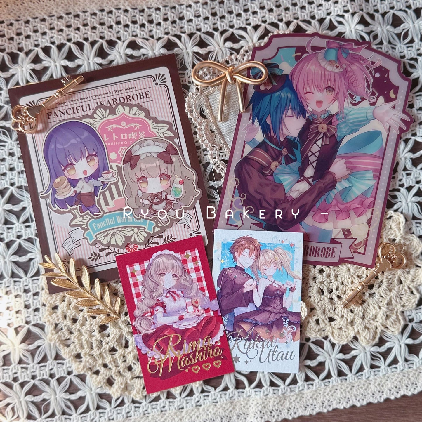 Shugo Chara Doujinshi《Fanciful Wardrobe》illustration book Full set with goods