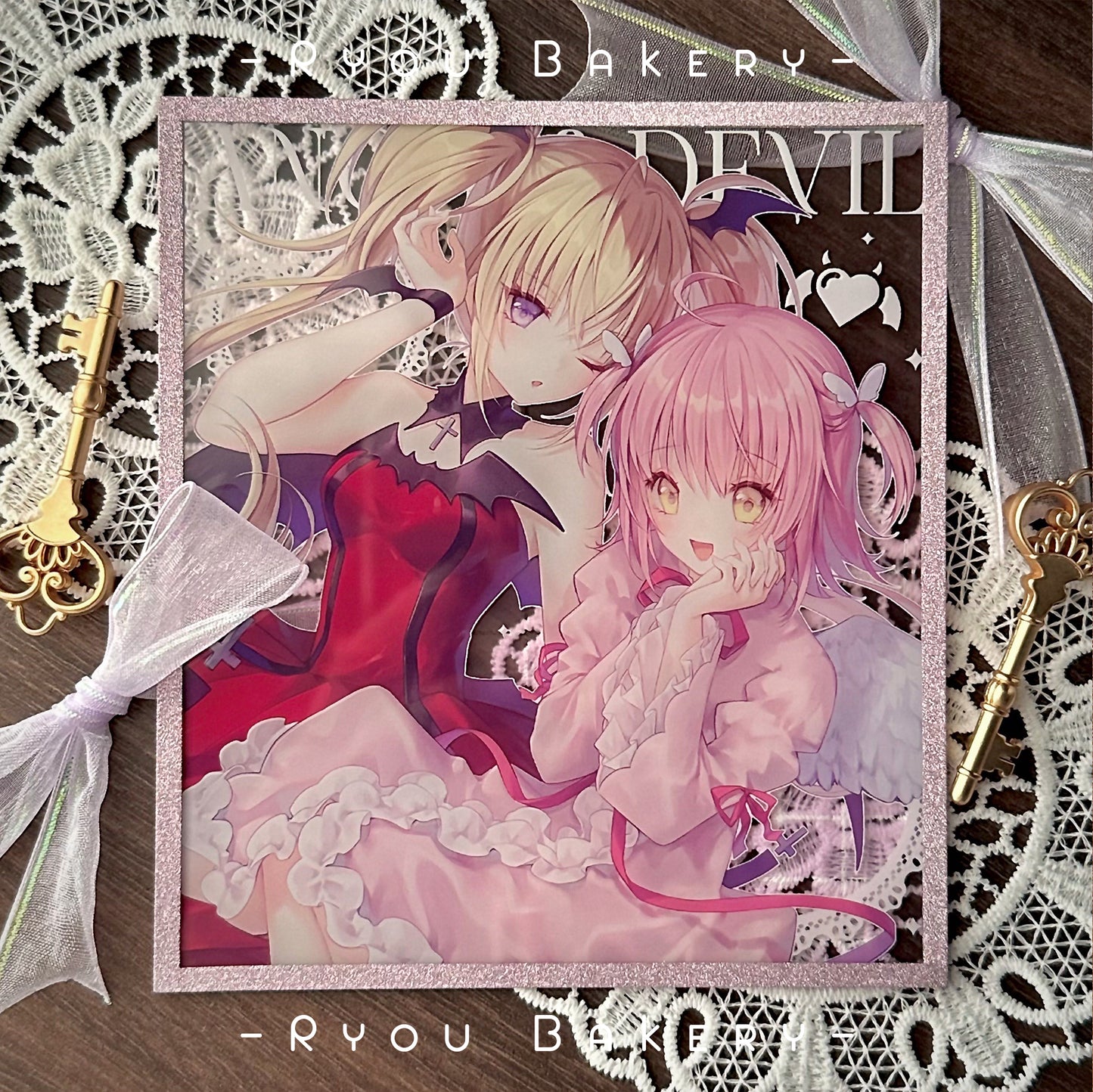 Shugo Chara Amulet Angel & Lunatic Charm Acrylic Shikishi