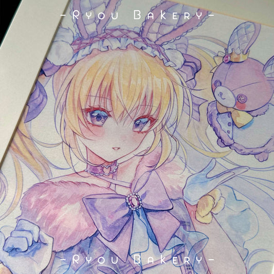 Giclée Watercolor Art Print | "Sweeten Bunny" Utau Hoshina