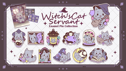 【Pre-order】Witch's Cat Servant Enamel Pin Collection