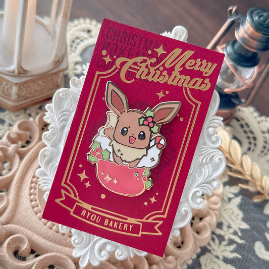 Christmas Pokemon Eevee Enamel Pin