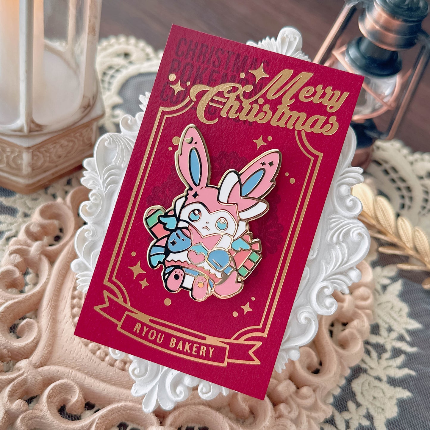 Christmas Pokemon Sylveon Enamel Pin